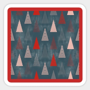 Gray Minimal Christmas Trees Sticker